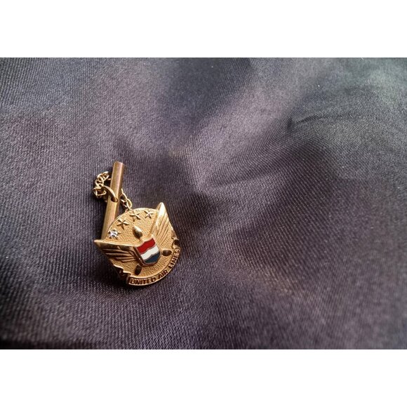 Vintage United Airlines 1/10 10K Gold  Lapel Tie Tack Pin - Picture 4 of 5